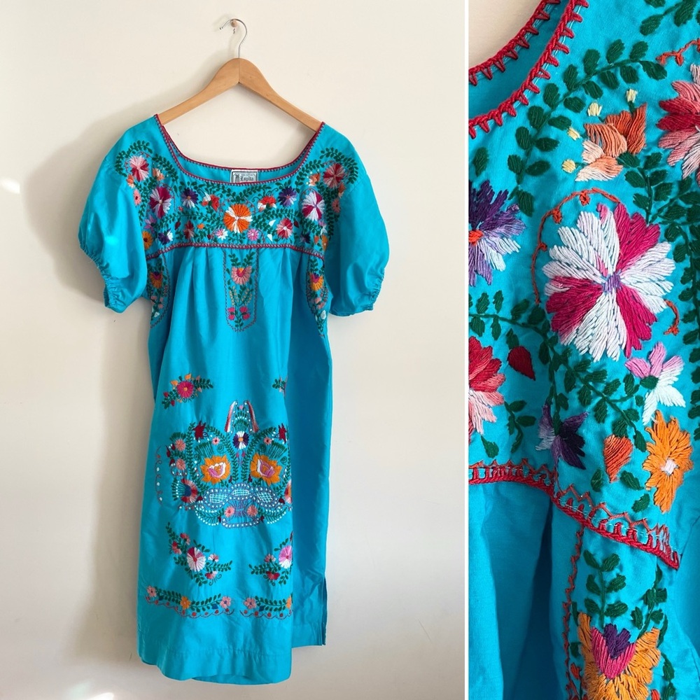 Vintage Embroidered Floral Dress